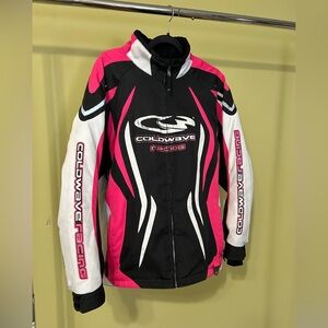 Women's Black and Pink Snowmobile Jacket